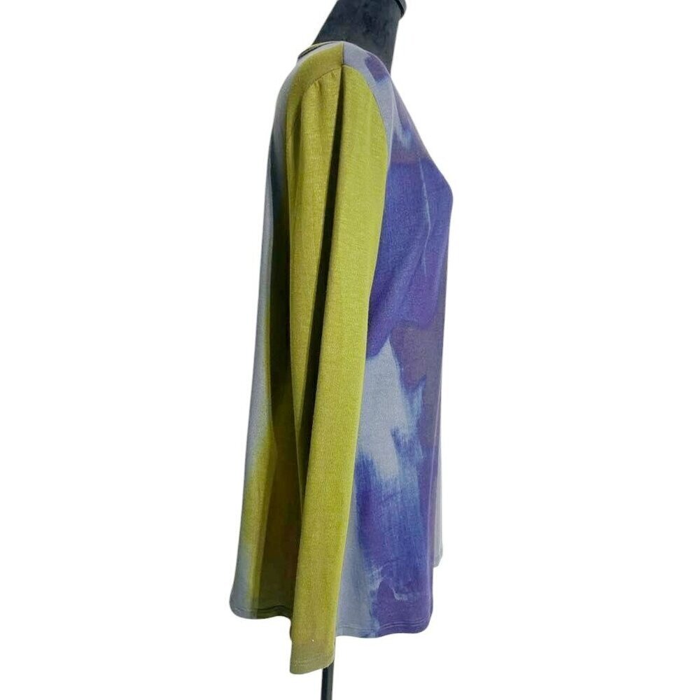 Claire Desjardins Size Medium Top Blouse Long Sleeve Shirt Art Wear Abstract - Picture 3 of 7